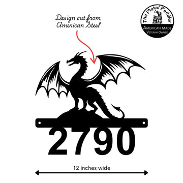 Fierce Dragon Address Sign – Open Number Metal Art The Metal Peddler