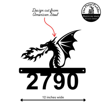 Dragon Head Address Sign – Open Number Metal Art The Metal Peddler