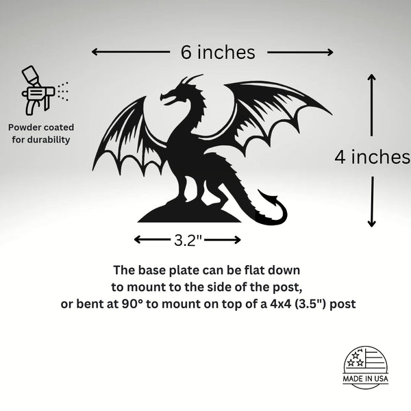 Fierce Dragon Fence Post Topper