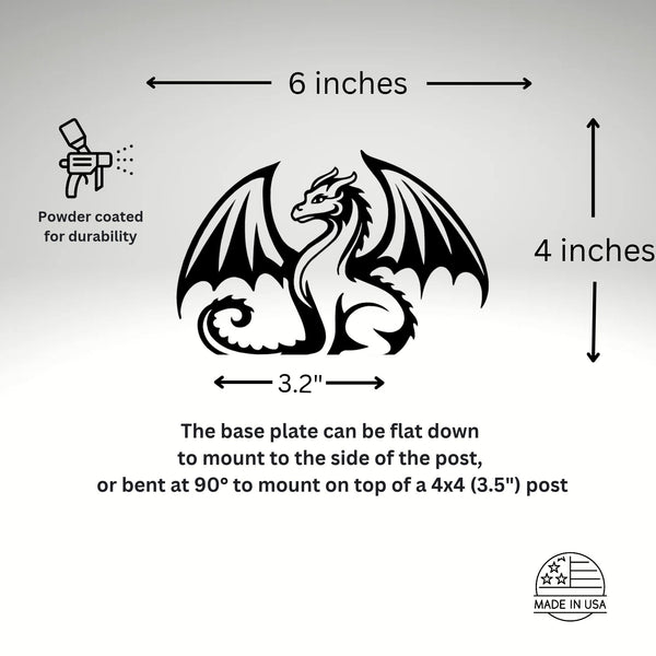 Graceful Dragon Fence Post Topper