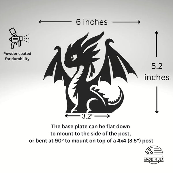 Youthful Dragon Fence Post Topper