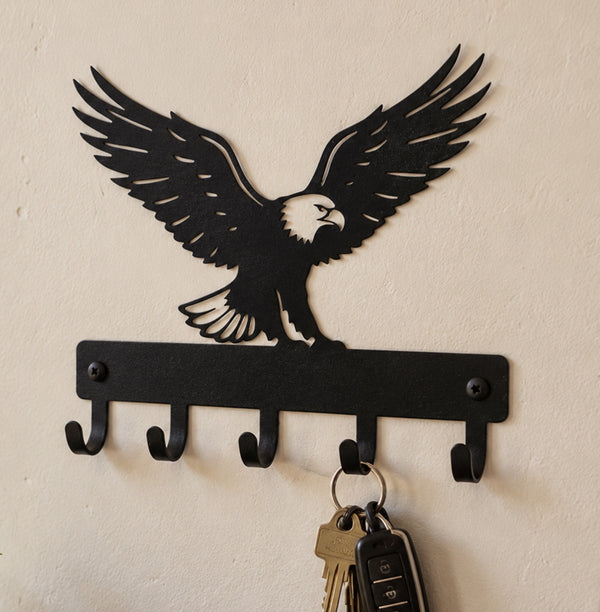Bald Eagle Key Rack with 5 Hooks