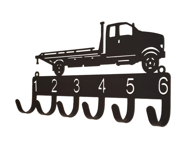Custom flat bed tow truck key rack with extra hooks and numbers