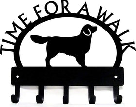 Golden Retriever TIME FOR A WALK Dog Key Rack & Leash Holder - The Metal Peddler Key Rack Breed G, Dog, Golden Retriever, key rack, leash rack