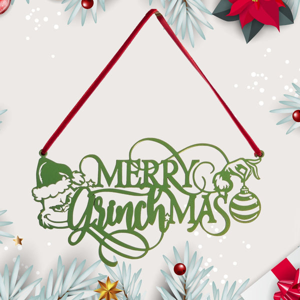 Merry Grinchmas Metal Ornament or Wall Hanger