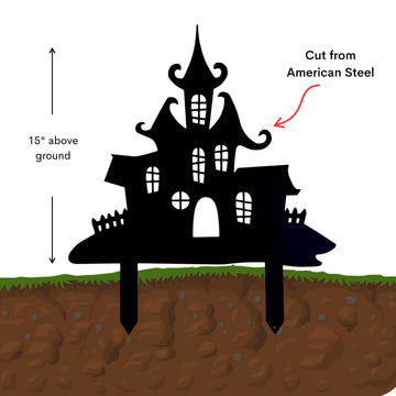 Haunted House Yard Stake or Shadow Caster for Halloween - 0