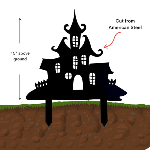 Haunted House Yard Stake or Shadow Caster for Halloween