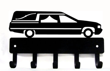 Hearse Funeral Vehicle Key Hanger - The Metal Peddler Key Rack auto, automobile, dad, dad auto, dad trade, funeral director, hearse, Inv-T, key rack, mortician, trades, transportation, vehicles