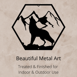 Howling Wolf Metal Wall Art