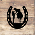 Horseshoe Cowboy & Cowgirl Metal Wall Art