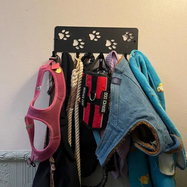 Walking Paws Key Rack & Dog Leash Holder – Perfect for Dog Lovers The Metal Peddler