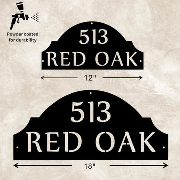 Arched House Address Sign - Your Number & Street The Metal Peddler