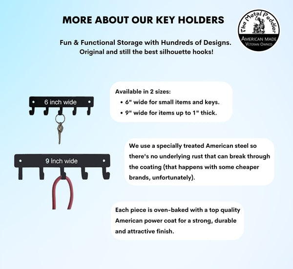 Comparison of our 2 sizes of key holders