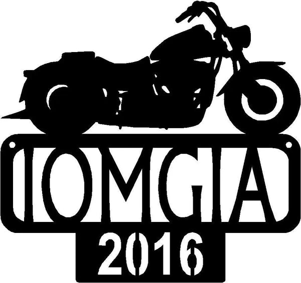 Custom Motorcycle sign with name and year