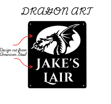 Custom Fire-Breathing Dragon Name Sign -  Fantasy Room Decor The Metal Peddler
