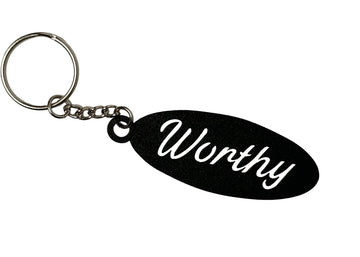 Affirmation Keychain: Worthy or Enough - The Metal Peddler Keychains key fob, keychain, keyring