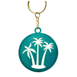 Tropical palm trees keychain