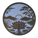 Lotus Flower Metal Wall Art – Sunrise Lake Scene