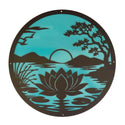 Lotus Flower Metal Wall Art – Sunrise Lake Scene