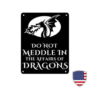 Do Not Meddle Dragon Sign – Fire-Breathing Dragon Metal Art 🐉 The Metal Peddler