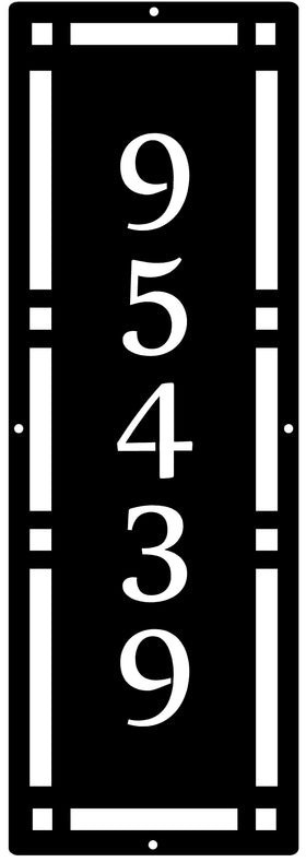 Arts & Crafts style Address Sign - Vertical - The Metal Peddler Address Signs address sign, decorative, House sign, numbers, Personalized Signs, personalizetext, porch