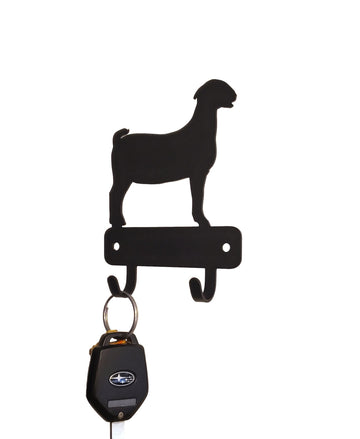 Boer Goat Mini Key Rack with 2 Hooks