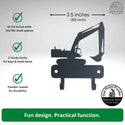 Excavator mini key rack/Leash holder with 2 hooks. Occupations, trades, transportation, construction vehicle