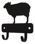 Miniature key hanger with 2 hooks and a cut out sheep 