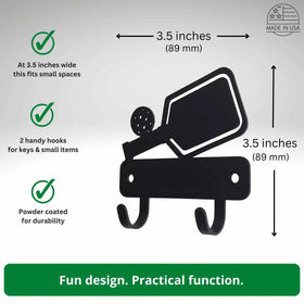 Pickleball Key Hanger with 2 hooks