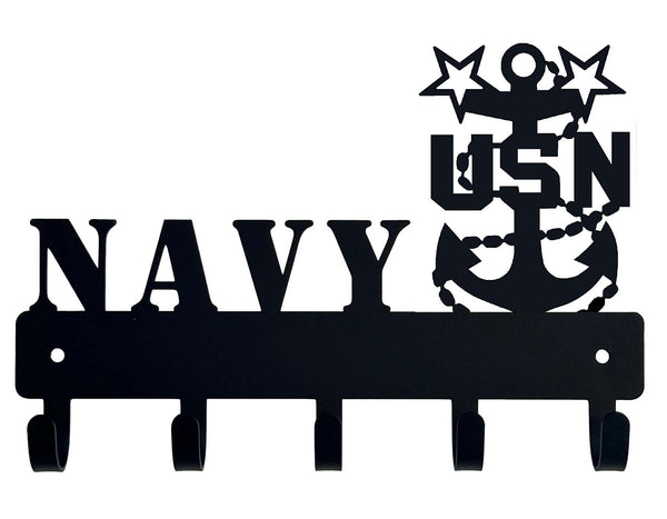 navy-fouled-anchor-2star-SCPO-Key Rack/ Leash Hanger with 5 hooks