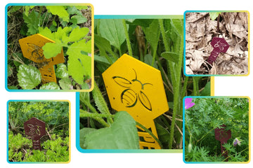 Pollinator Plant & Perennial Garden Stake with Butterfly or Bee