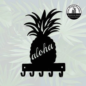 Aloha Pineapple Key Holder with 5 Hooks for Tropical Tastes! The Metal Peddler