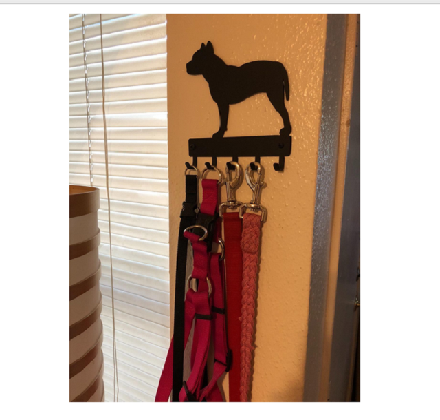 Pit Bull Terrier Dog Key Rack/ Leash Hanger - The Metal Peddler Key Rack breed, Breed P, Dog, Inv-T, key rack, leash hanger, Pit Bull Terrier