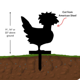 Polish Chicken Yard Stake – Fluffy-Crested Charm (Style 1)