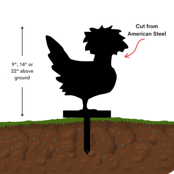 Polish Chicken Yard Stake – Fluffy-Crested Charm (Style 1)