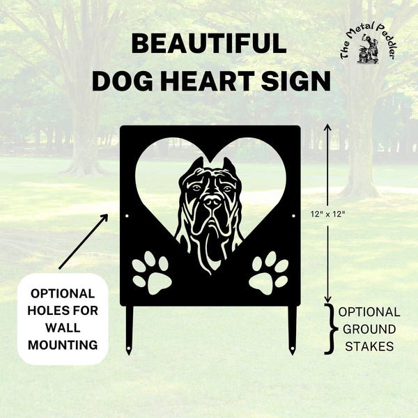 Presa Canario Name Sign or Heart Memorial Wall or Yard Plaque