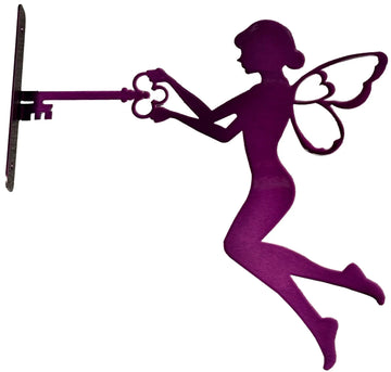 Garden Art Fairy for Tree or Wall Mounting - The Metal Peddler Decor 00305-WA-Fairy-Key-Purple TheMetalPeddler.com