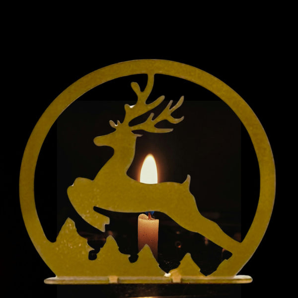 Reindeer Candle Stand in Gold