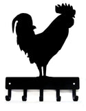 Rooster #02 Key Rack with 5 Hooks for Wall Mounted Storage