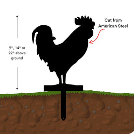 Metal Rooster Yard Stake – Bold & Beautiful Outdoor Art - 0