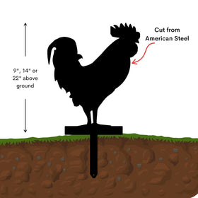 Metal Rooster Yard Stake – Bold & Beautiful Outdoor Art - 0