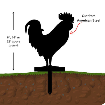 Metal Rooster Yard Stake – Bold & Beautiful Outdoor Art - 0
