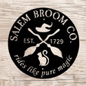 Salem Broom Co. Metal Sign Halloween Decor