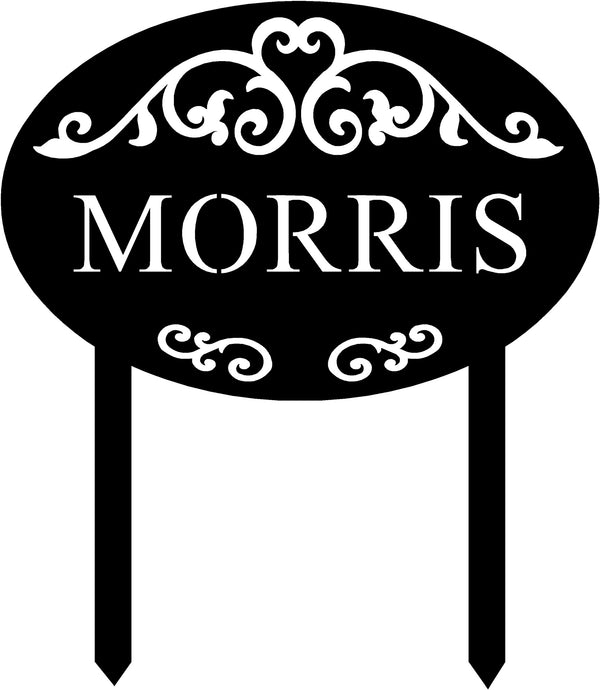 Stunning Scroll & Oval Name Number Plaque for Homes/ Weddings