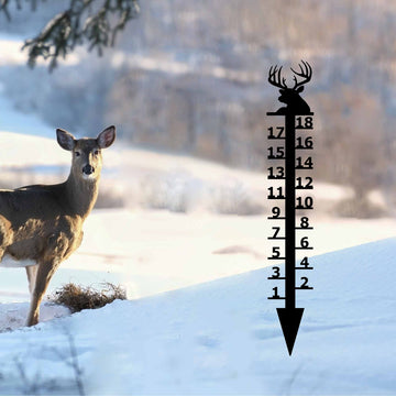 12 point buck head silhouette on a snow gauge