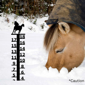 Snow Gauge with a horse on top. Metal silhouette