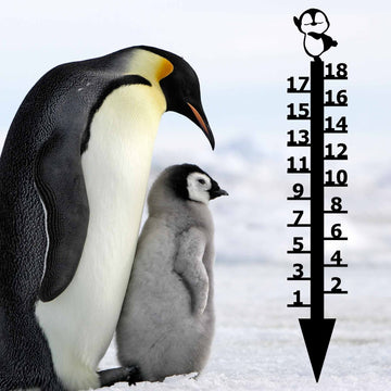 Penguin Snow Gauge: Measures up to 18" Snowfall - The Metal Peddler Snow Gauge not-dog, penguin, seasonal, snow gauge, wildlife, winter