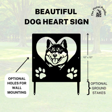 Shiba Inu Name Sign or Heart Memorial Wall or Yard Plaque