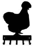 Silkie Chicken #1 Key Rack with 5 Hooks