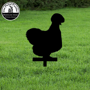 Silkie Chicken Yard Stake – Fluffy Fun for Your Flower Bed (Style 1)
